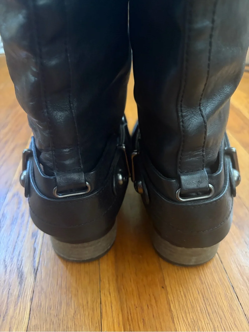 COACH Vintage Black Leather Natale Knee High Riding Boots 8.5
